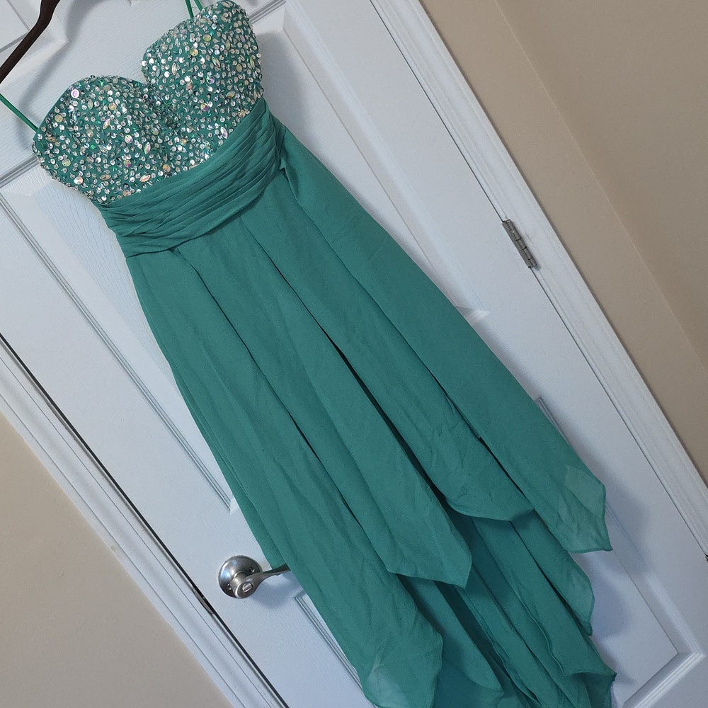 Sequin Bodice Highlow dress